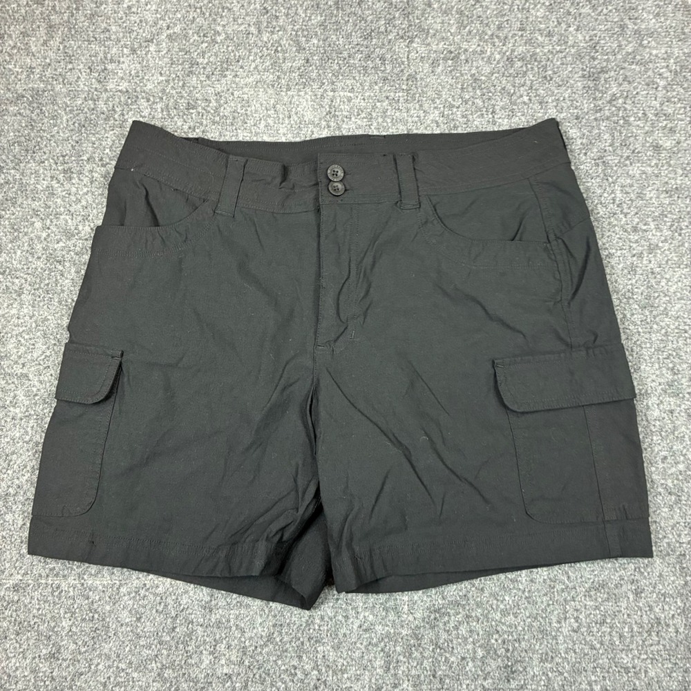 Eddie Bauer Womens Size 10 W32 Black Cargo Hiking Shorts Outdoor Lightweight